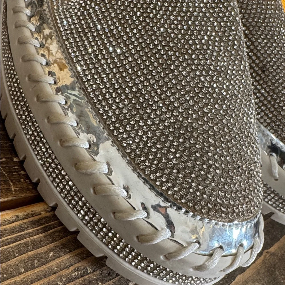 Silver Slip-On Women's Shoes - Picture 3 of 7